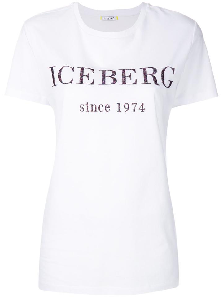 Iceberg Glitter Logo T-shirt - White