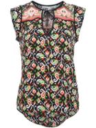 Veronica Beard Printed Sleeveless Blouse, Women's, Size: 2, Black, Silk