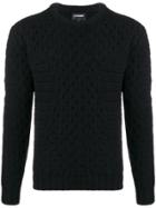 Les Hommes Eyelet Knitted Sweater - Black