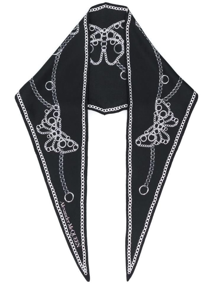 Alexander Mcqueen Skinny Scarf - Black