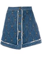 Just Cavalli Stitched Pattern Short Skirt - Blue