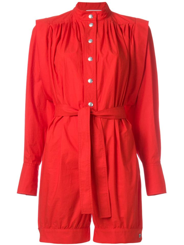 Philosophy Di Lorenzo Serafini Mandarin-collar Playsuit - Red