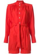 Philosophy Di Lorenzo Serafini Mandarin-collar Playsuit - Red