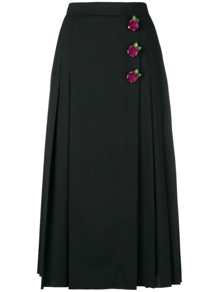 Dolce & Gabbana Pleated Midi Skirt - Black