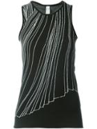 Sàpopa String Print Tank Top, Women's, Size: Xs, Black, Polyamide