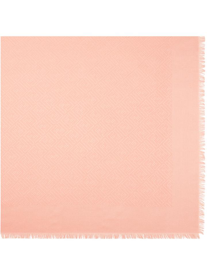 Fendi Frayed Monogram Scarf - Pink & Purple
