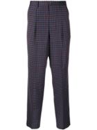 Ps Paul Smith Tapered Checked Trousers - Blue