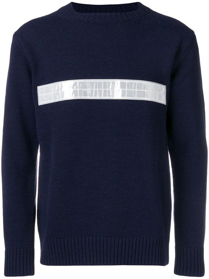Junya Watanabe Man Stripe Front Sweater - Blue
