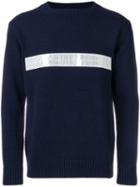 Junya Watanabe Man Stripe Front Sweater - Blue