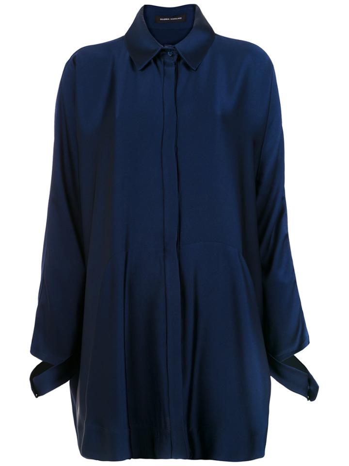 Gloria Coelho Cut Out Detail Shirt - Blue