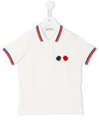 Moncler Kids - Contrast Striple Polo Shirt - Kids - Cotton - 4 Yrs, White