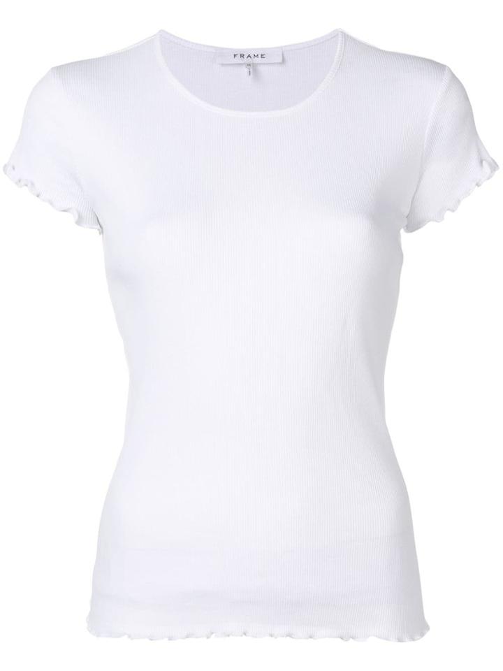 Frame Ruffle Trim T-shirt - White