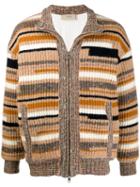 Maison Flaneur Striped Knit Cardigan - Neutrals