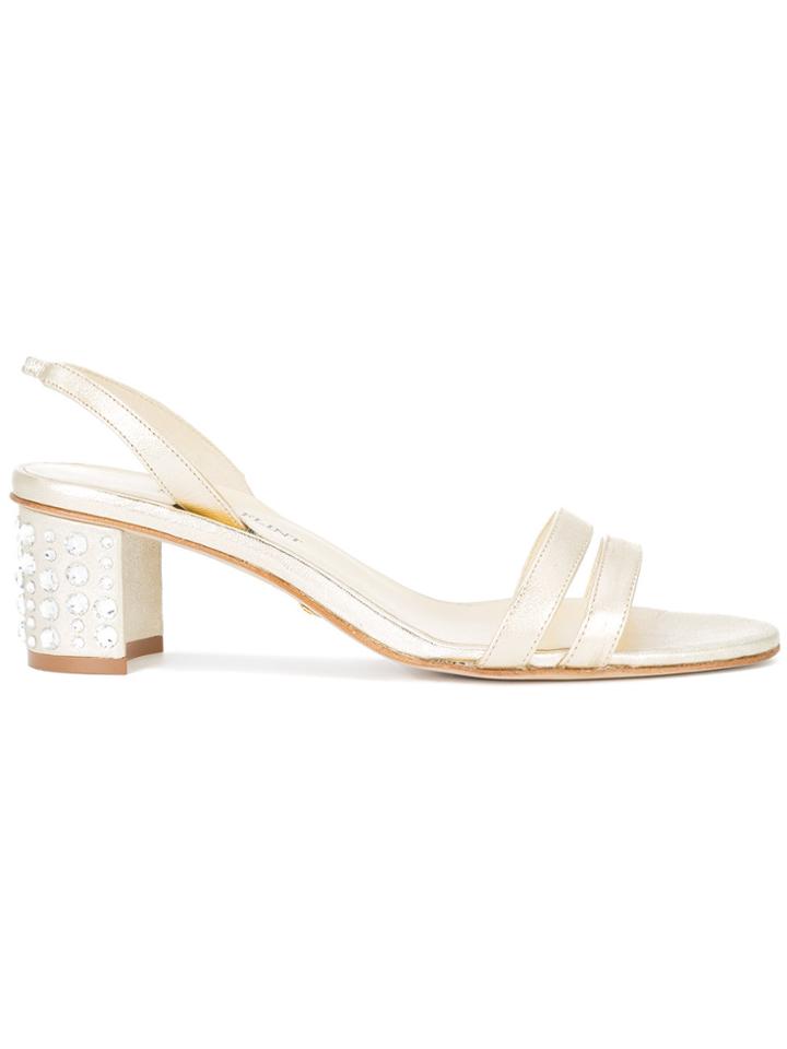 Sarah Flint Jewelled Heel Sandals - Metallic