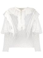Philosophy Di Lorenzo Serafini Sheer Frilly Blouse - White