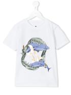Billionaire Kids - Shark Print T-shirt - Kids - Cotton/spandex/elastane - 5 Yrs, White