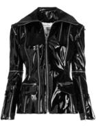 Richard Quinn Varnish Leather Zipped Jacket - Black