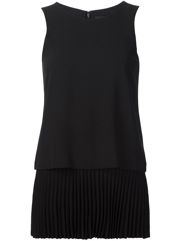 Theory Pleated Top, Women's, Size: Small, Black, Triacetate/polyester
