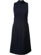 Gabriela Hearst High Neck Flared Dress, Size: 42, Blue, Silk/virgin Wool/spandex/elastane