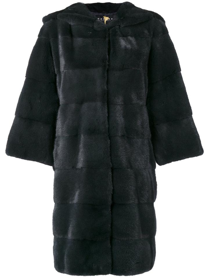 Liska Oversized Fur Coat - Blue