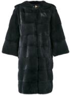Liska Oversized Fur Coat - Blue