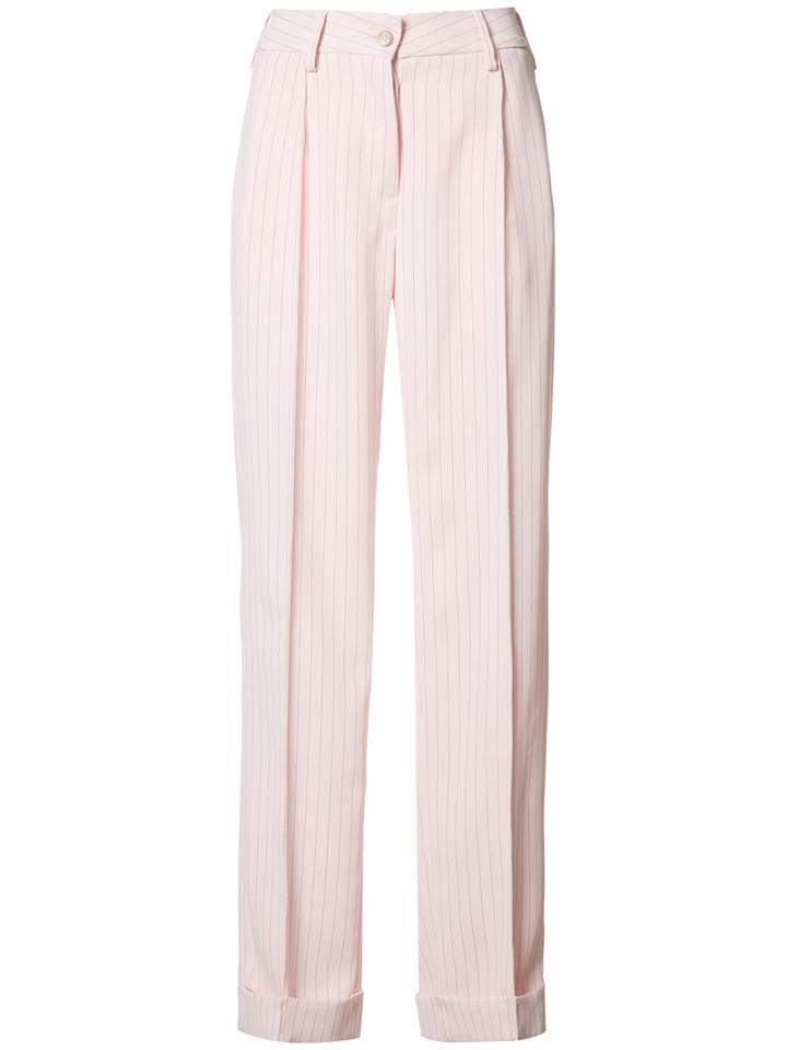 Mm6 Maison Margiela Pinstripe Trousers, Women's, Size: 42, Pink/purple, Polyester