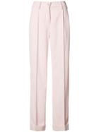 Mm6 Maison Margiela Pinstripe Trousers, Women's, Size: 42, Pink/purple, Polyester