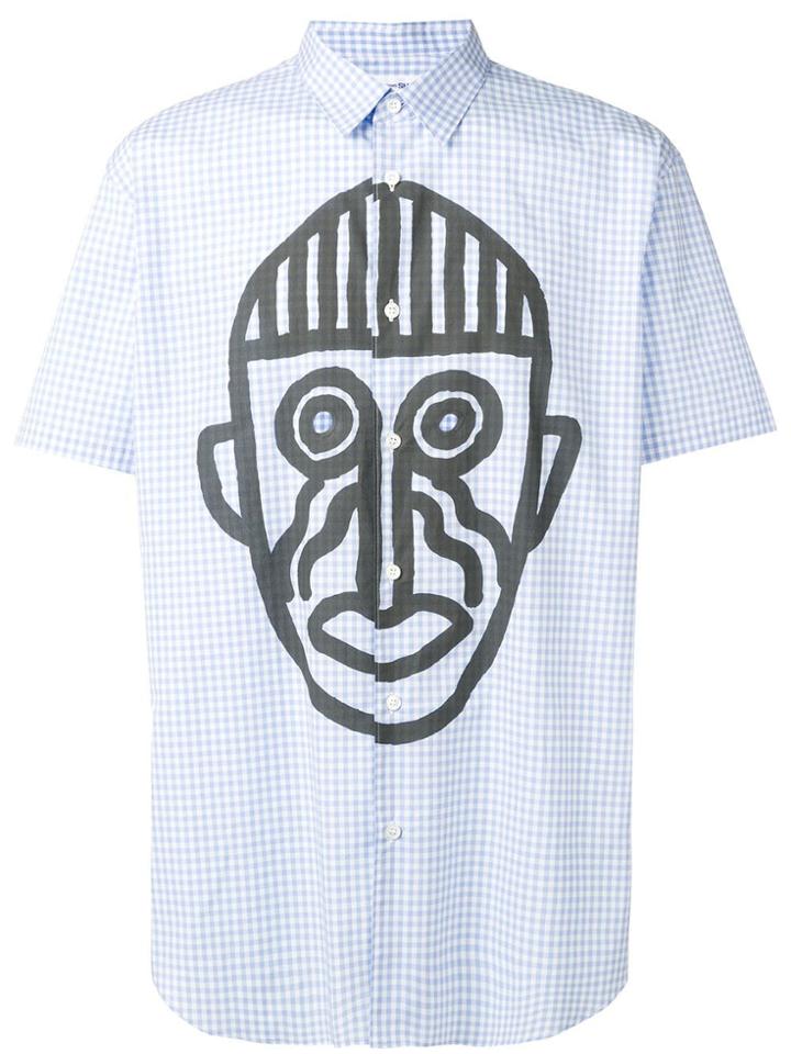 Comme Des Garçons Shirt Mask Print Shirt - Blue