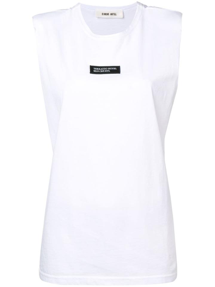 Circus Hotel Distressed Tank Top - White