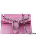 Gucci Dionysus Suede Super Mini Bag With Crystals - Pink & Purple