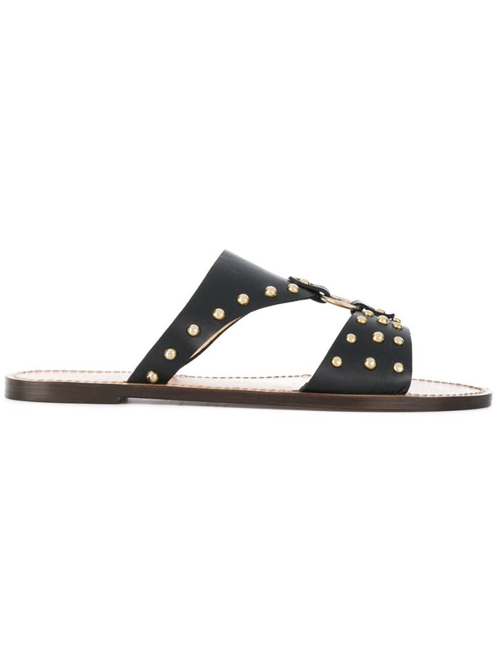 Tila March Studded Soller Sandals - Black