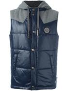 Philipp Plein 'gulf Breeze' Padded Gilet, Men's, Size: Large, Blue, Polyamide/cotton