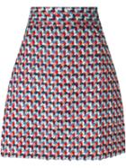 Msgm Patterned A-line Skirt, Women's, Size: 44, Cotton/polyester/virgin Wool