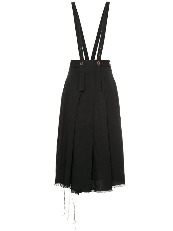 Song For The Mute Suspender Pleated Skirt - Black