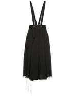 Song For The Mute Suspender Pleated Skirt - Black