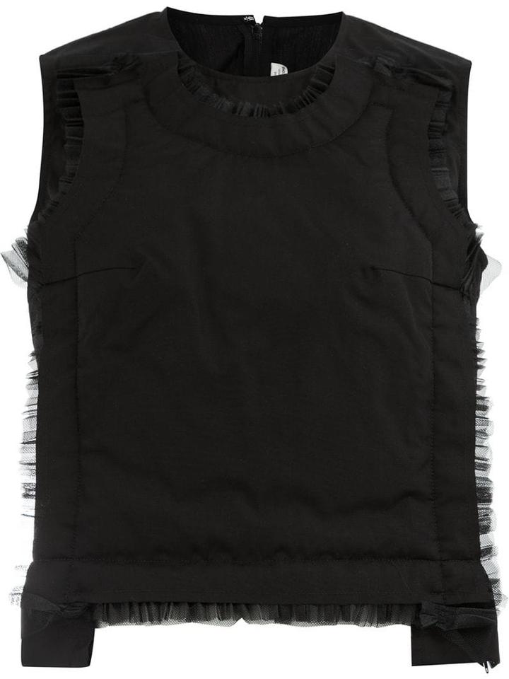 Comme Des Garçons Sheer Detail Waiscoat - Black