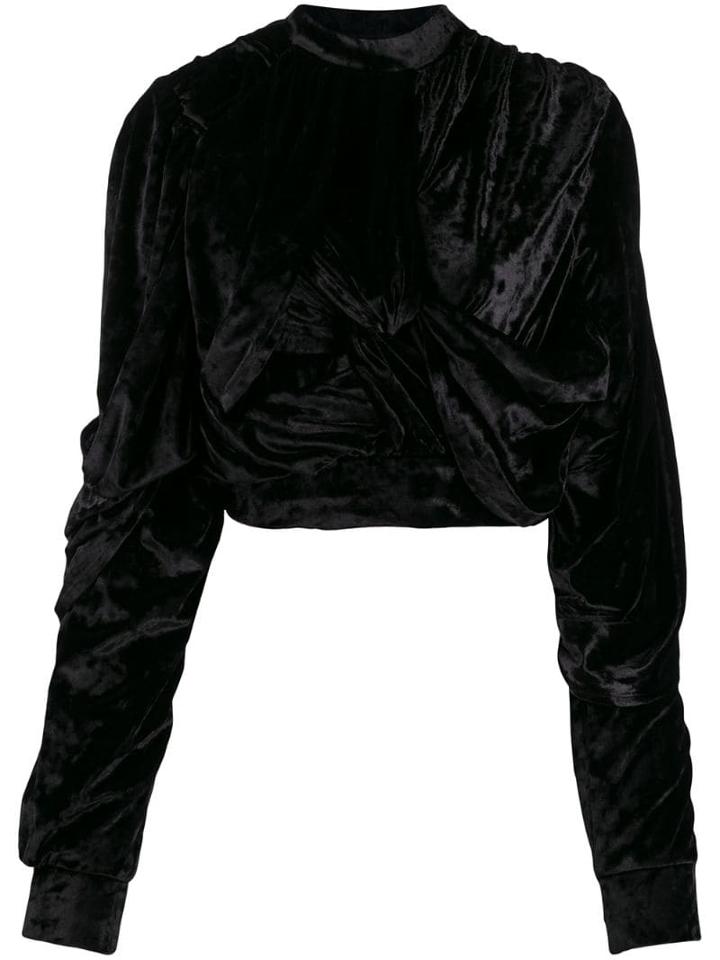 Y/project Crushed Velvet Top - Black