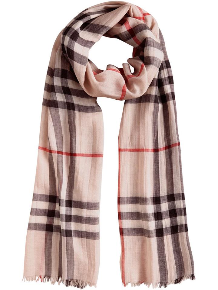 Burberry Lightweight Check Wool And Silk Scarf - Neutrals