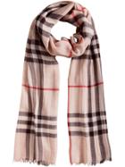 Burberry Lightweight Check Wool And Silk Scarf - Neutrals