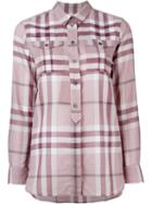 Burberry Brit Checked Shirt, Women's, Size: Xs, Pink/purple, Cotton