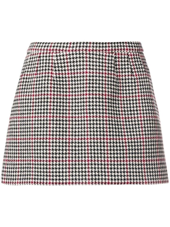 Red Valentino Houndstooth Print Skirt - Black