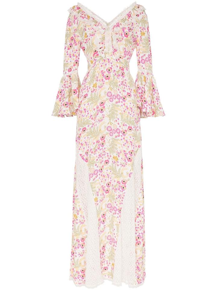 By Timo Floral Lace-panel Maxi Dress - Multicolour