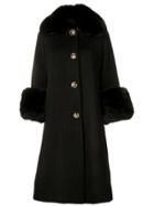 Saks Potts Long Fur-lined Coat - Black