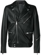 Paul Smith Leather Biker Jacket - Black