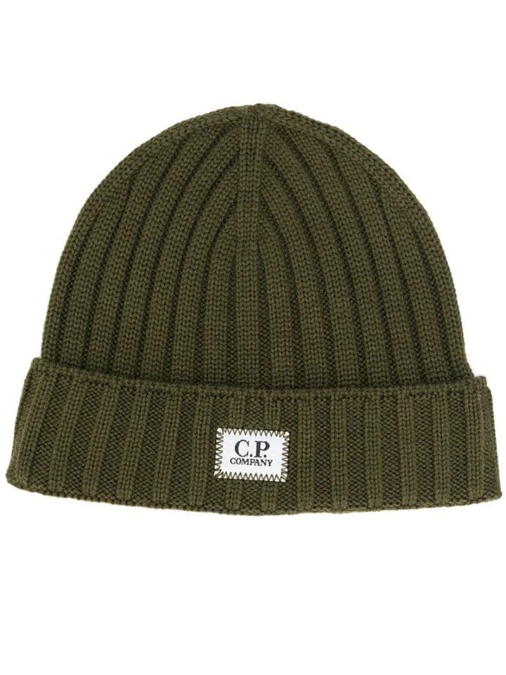 Cp Company Ribbed Logo Hat - Green