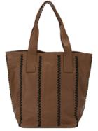 Mara Mac Stitching Effect Tote Bag - Brown