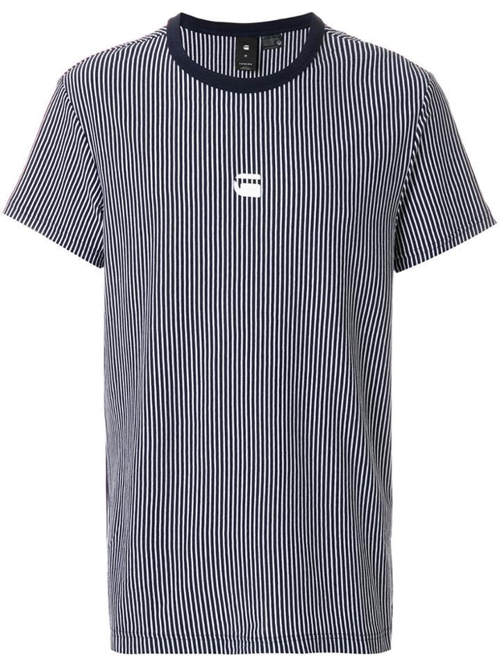 G-star Striped Fitted T-shirt - Blue