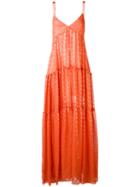 Daizy Shely - Metallic Details Dress - Women - Silk/polyester/acetate/polystyrene - 40, Women's, Yellow/orange, Silk/polyester/acetate/polystyrene