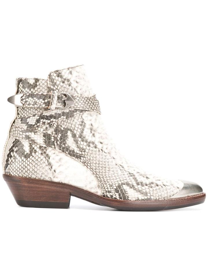 Isabel Marant Snakeskin Effect Ankle Boots - Neutrals