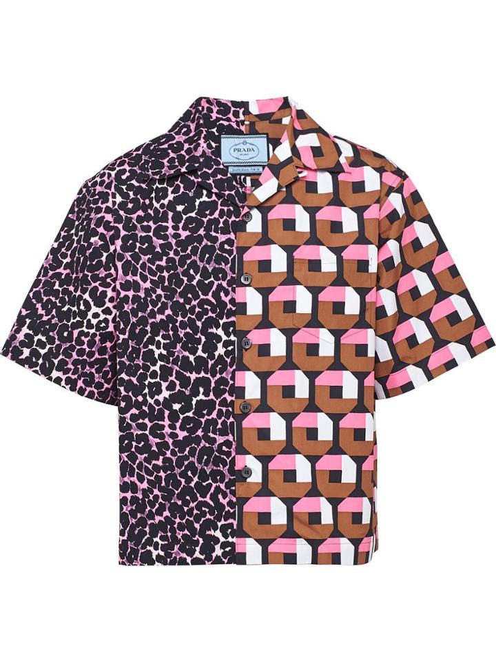Prada Double Match Cotton Shirt - Black
